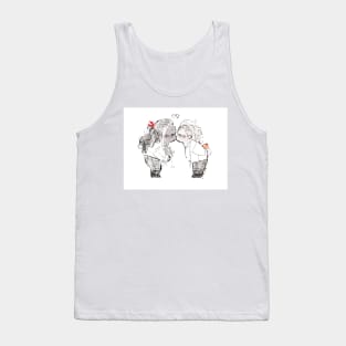 black and white kissy poo Tank Top